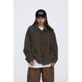 Unisex Jacket Retro Washed Stitching Patch Jacket Men's and Women's Loose Spring and Autumn Overalls